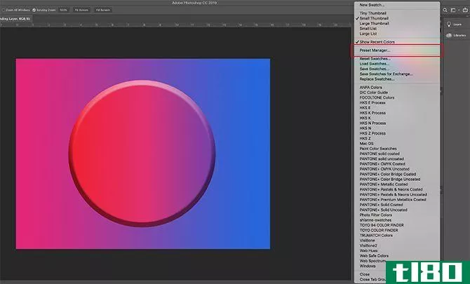 How to Create a Color Palette in Photoshop Full Dropdown Menu
