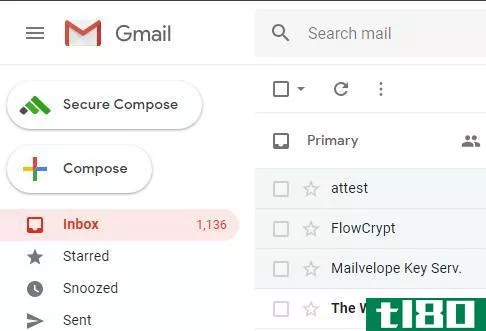 flowcrypt secure compose button gmail inbox
