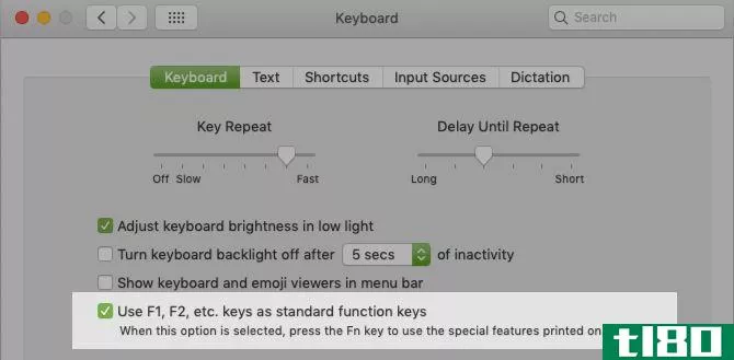 macOS setting to flip function key bahvior