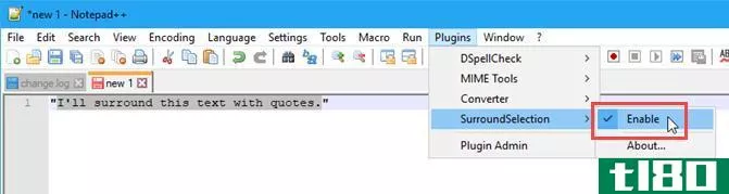 Using an installed plugin in Notepad++