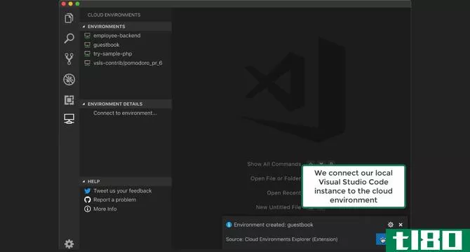 VS Code linking to Visual Studio Online