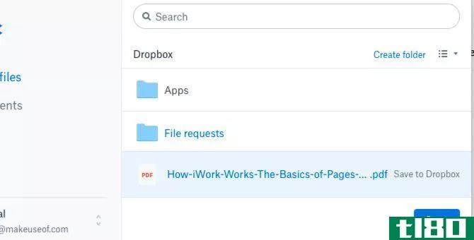 Save PDF to Dropbox with URL to Dropbox