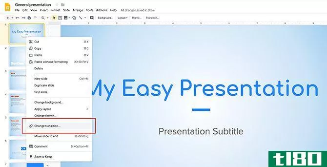 How to Create a Presentation Google Slides Change Transition