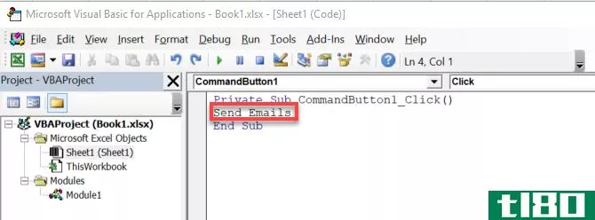 connect command button to script
