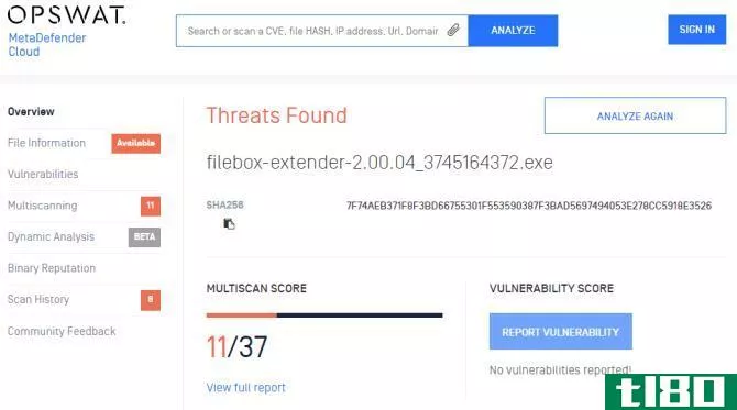 online antivirus metadefender malicious scan