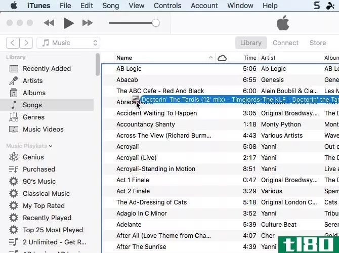 Press Alt/Option and drag an audio file into iTunes on Mac