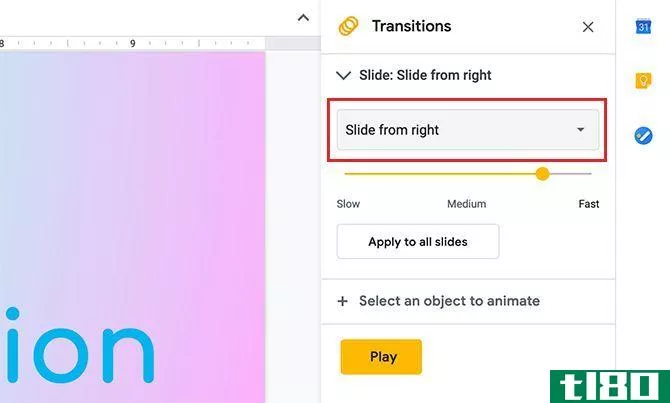 Create Transiti*** in Google Slides Slide From Right Transition