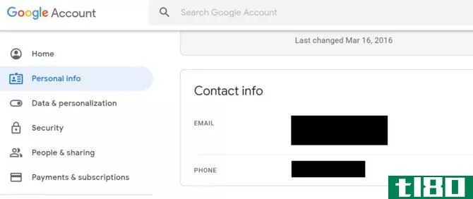 Google Personal Info Settings Erase Phone Number