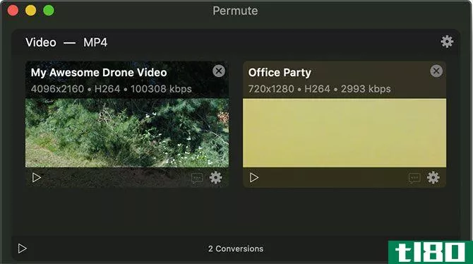 Permute simple interface video converter