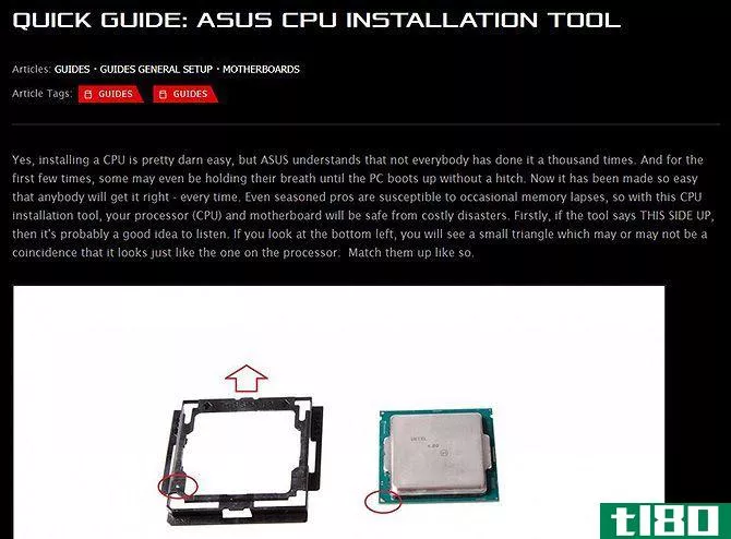 Everything you need to build a PC - CPU installation tool