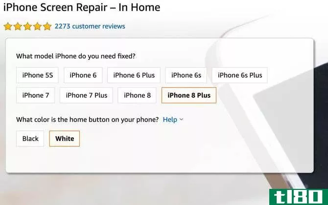 Amazon Home Services iPhone repair screenshot