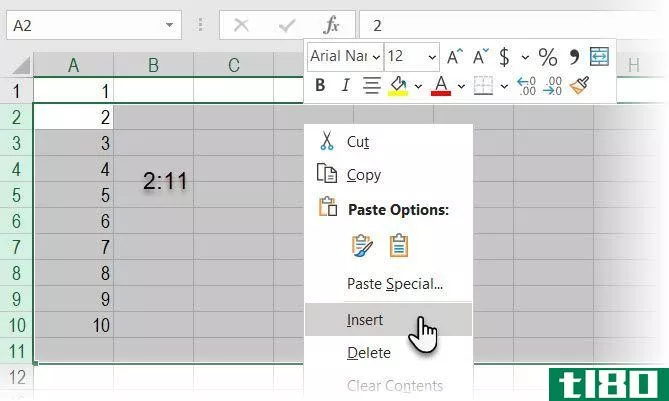 Use Excel's Name Box to insert blank rows