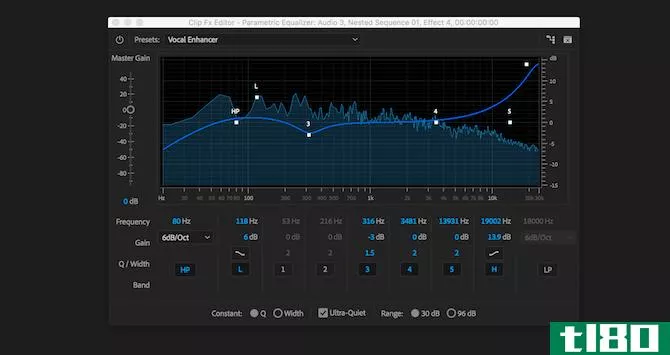 Premiere Pro parametric equalizer effect