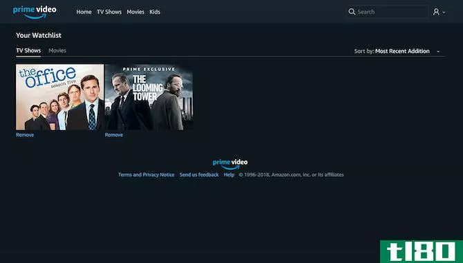 Amazon Prime Video Watchlist