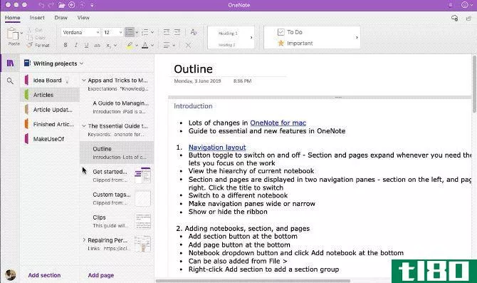 resize the navigation pane in OneNote Mac