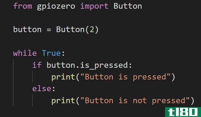 GPIO Zero Button example code
