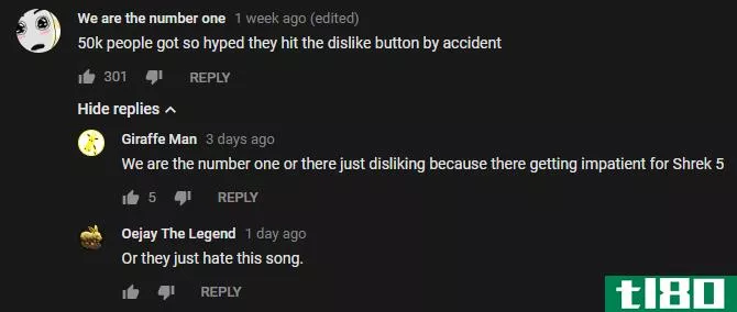 YouTube Dislike Comments