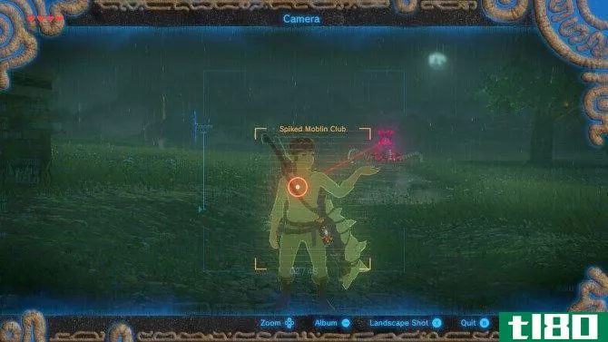 A screenshot of Breath of the Wild on Switch