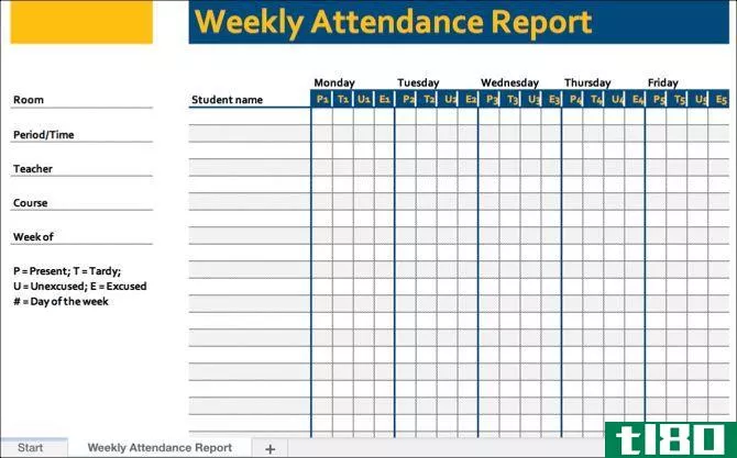 Weekly Attendance Template