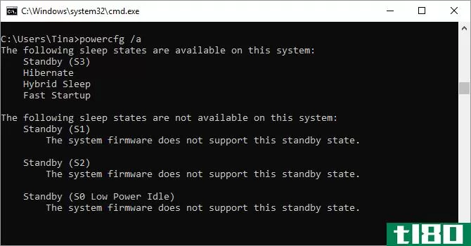 Powercfg command on Windows 10.