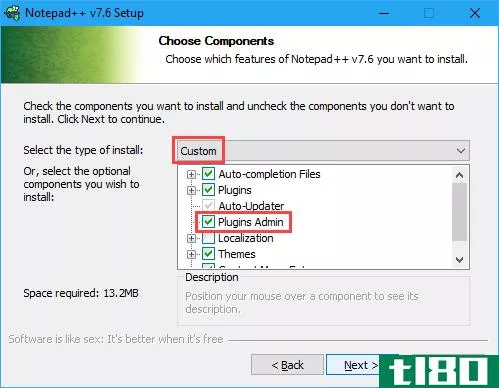Check Plugins Admin box during Notepad++ installation