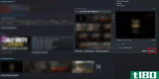 Steam screenshot uploader