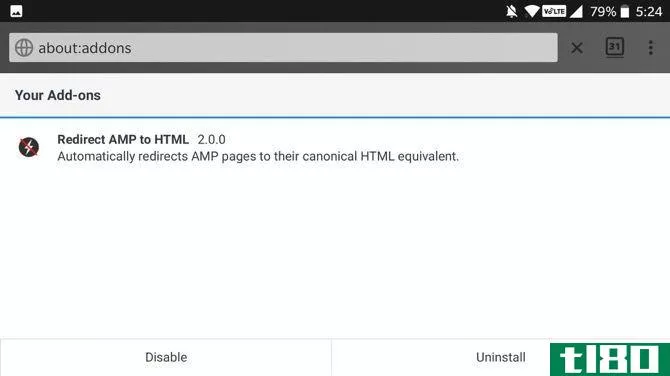 Redirect AMP to HTML Firefox Android
