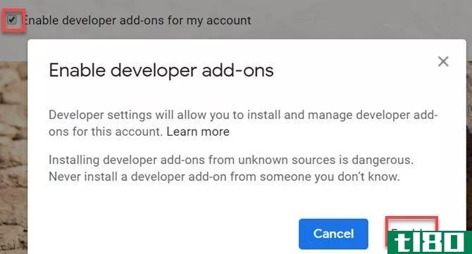 enable gmail developer add-***