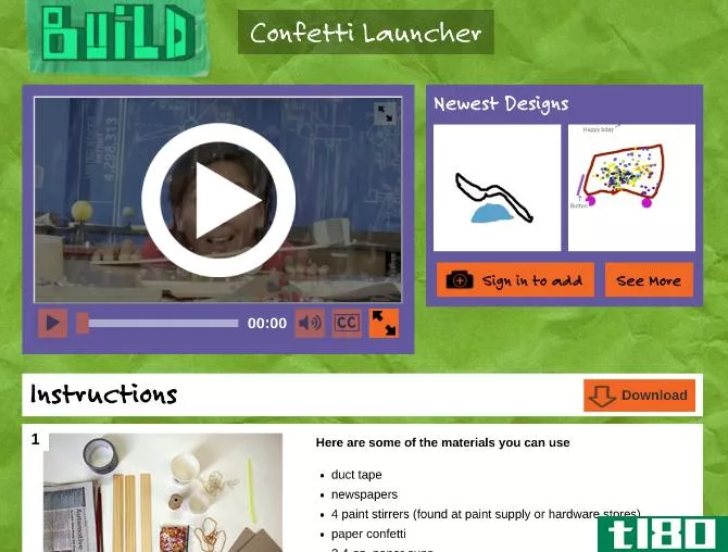 PBS Design Squad's website has detailed DIY guides for children's projects