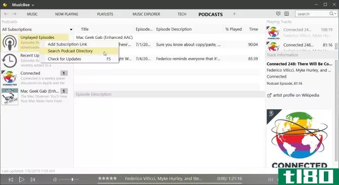 musicbee podcast client