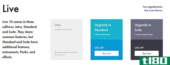 Ableton's Upgrade Prices