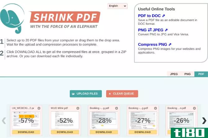 Shrink PDF compresses multiple pdf file size