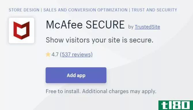 McAfee Secure Shopify Security App