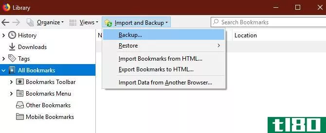 Firefox Bookmarks Backup