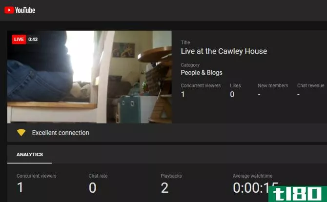 Streaming live footage to YouTube
