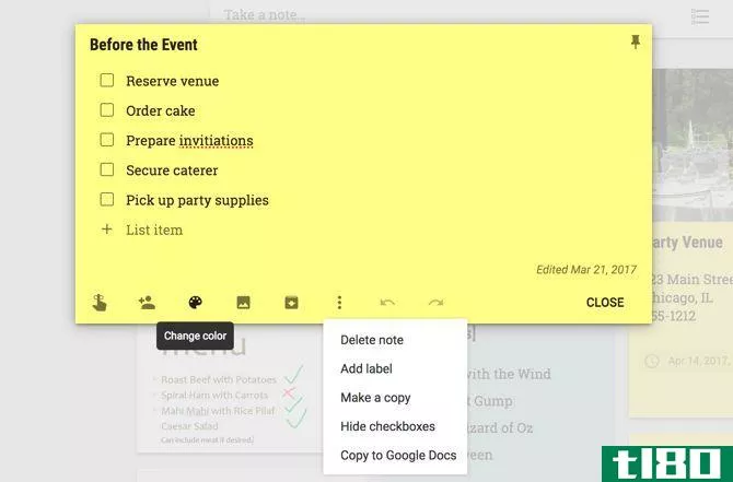 Google Keep Note Features