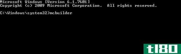 Run mcbuilder in the Windows 7 command prompt