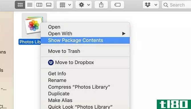 Showing macOS Photos Library contents