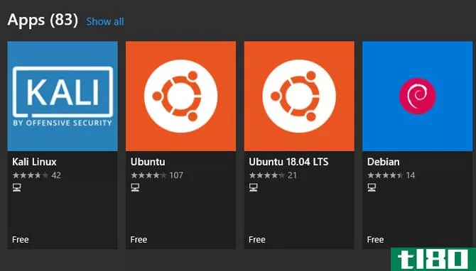 Linux in the windows app store
