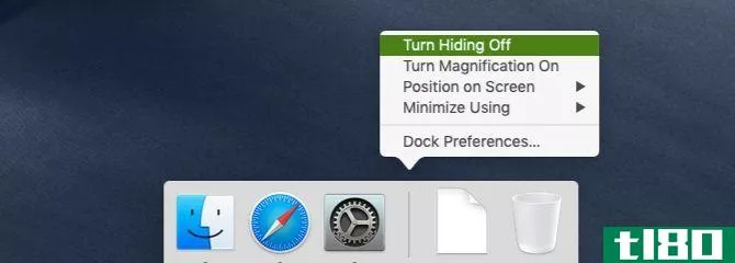 Turn of Dock hiding option in Dock's context menu on macOS