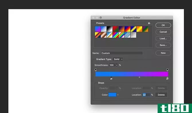 Creating Custom Gradient in Photoshop Gradient Editor