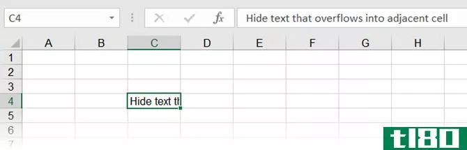 Overflow text hidden in Excel