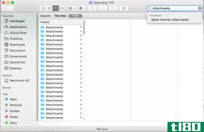 sort the attachments in finder
