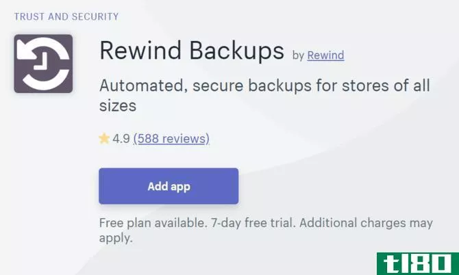 Rewind Backups Shopify App Security