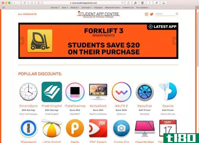 studentappcentre deals website for students