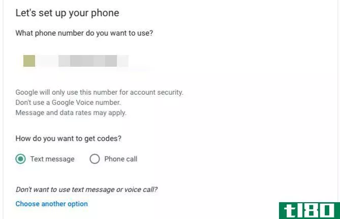 Add phone number during 2FA setup for Google account