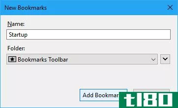New Bookmarks dialog box in Firefox