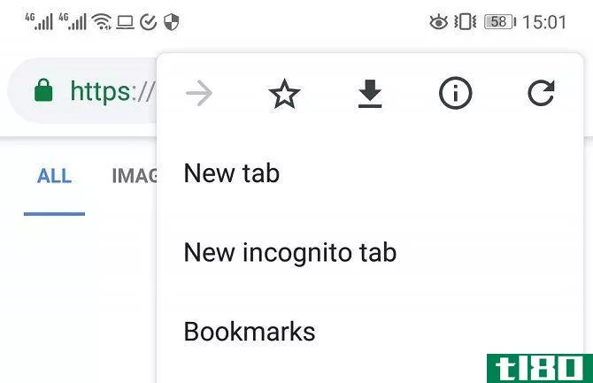chrome app dropdown menu new incognito tab