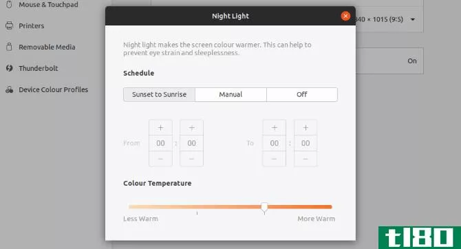 Night Light settings improved in Ubuntu 19.04