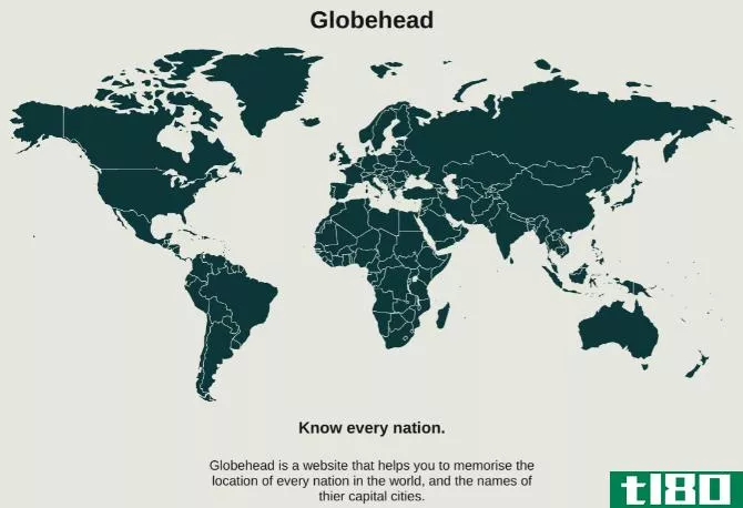 Globehead helps you remember countries and capitals through spaced repetition memory technique